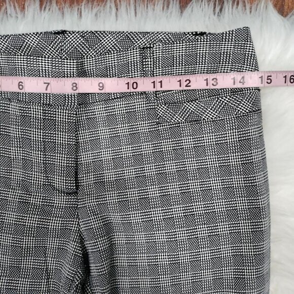 Plaid Black & White High-Waisted Flare Pants With Belt Loops Retro 80's Size 28 - Picture 6 of 9